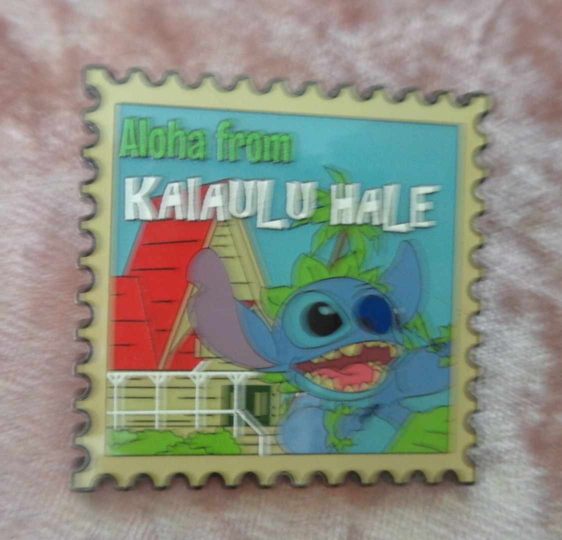 Loungefly / Disney - Stitch Hawaii Stamp - Kalaulu Hale - Mystery Box Pin
