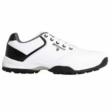 Brosnan Dynasty Mens Spikeless Golf Shoes (D Standard) (White/Black) | US SIZING