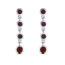 E08 Ohrringe Ohrstecker Tropfen Kreise Opal Feueropal dunkelrot versilbert