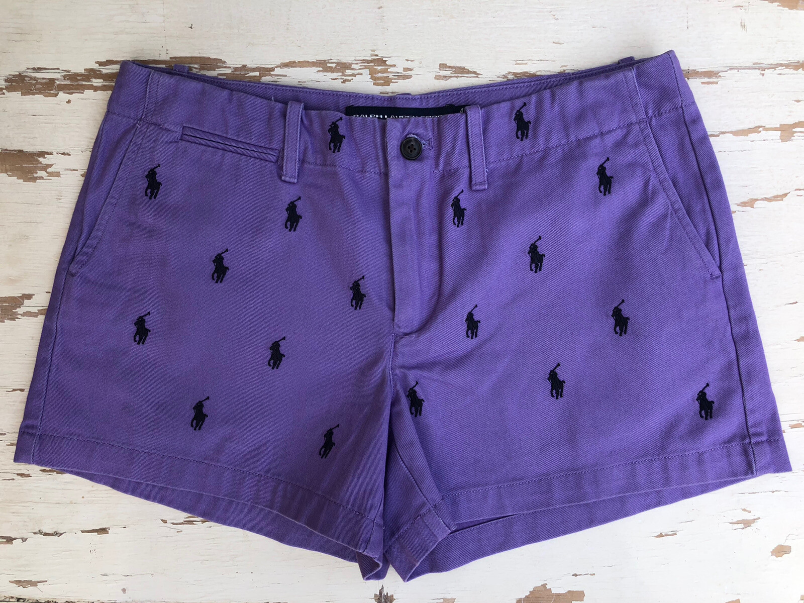 Pantaloncini Ralph Lauren Sport Viola Taglia 4 Ricamati PONY PONY LOGO NUOVI CON ETICHETTE