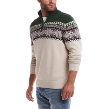 Weatherproof Vintage Men's 1/4 zip Holiday Sweater, Green, Size: XL