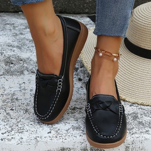 Mocasines cómodos mocasines informales de verano talla grande sin cordones para mujer - Imagen 21 de 29