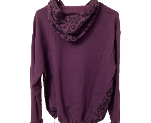 Champion Hoodie Sweatshirt Ladies Drawstring Waist Lightweight Jersey Purple L - Picture 3 of 12