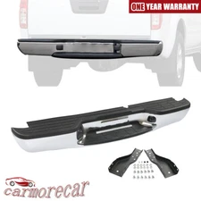 Chrome Rear Step Bumper W/O Sensor Holes For 1998-2004 Chevy S10 GMC Sonoma