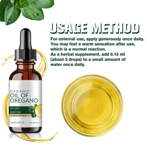 Oregano Oil Premium Formula Organic Extract Oregano Oil Drops Immune Support - Picture 11 of 14