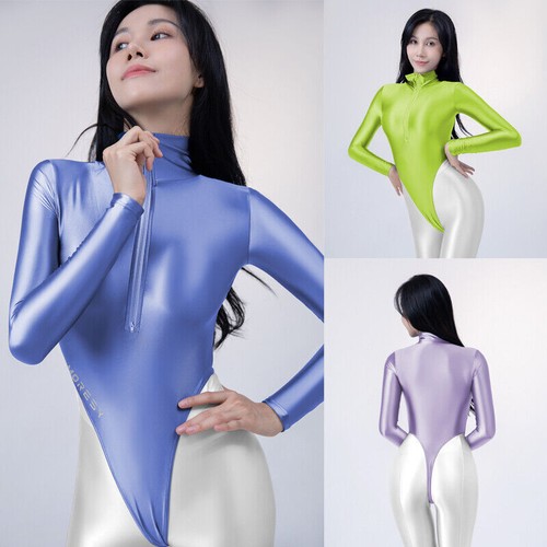 AMORESY Mujer Manga Larga Tanga Cremallera Traje de Baño T-back Leotardo Playa Body - Imagen 24 de 58