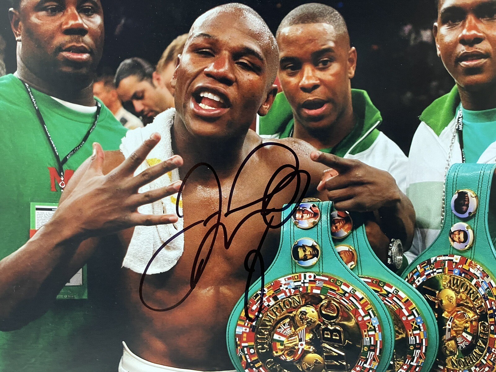 FLOYD MAYWEATHER JR SIGNED AUTO BOXING 11 x 14 WBC BELTS PHOTO PSA eBay