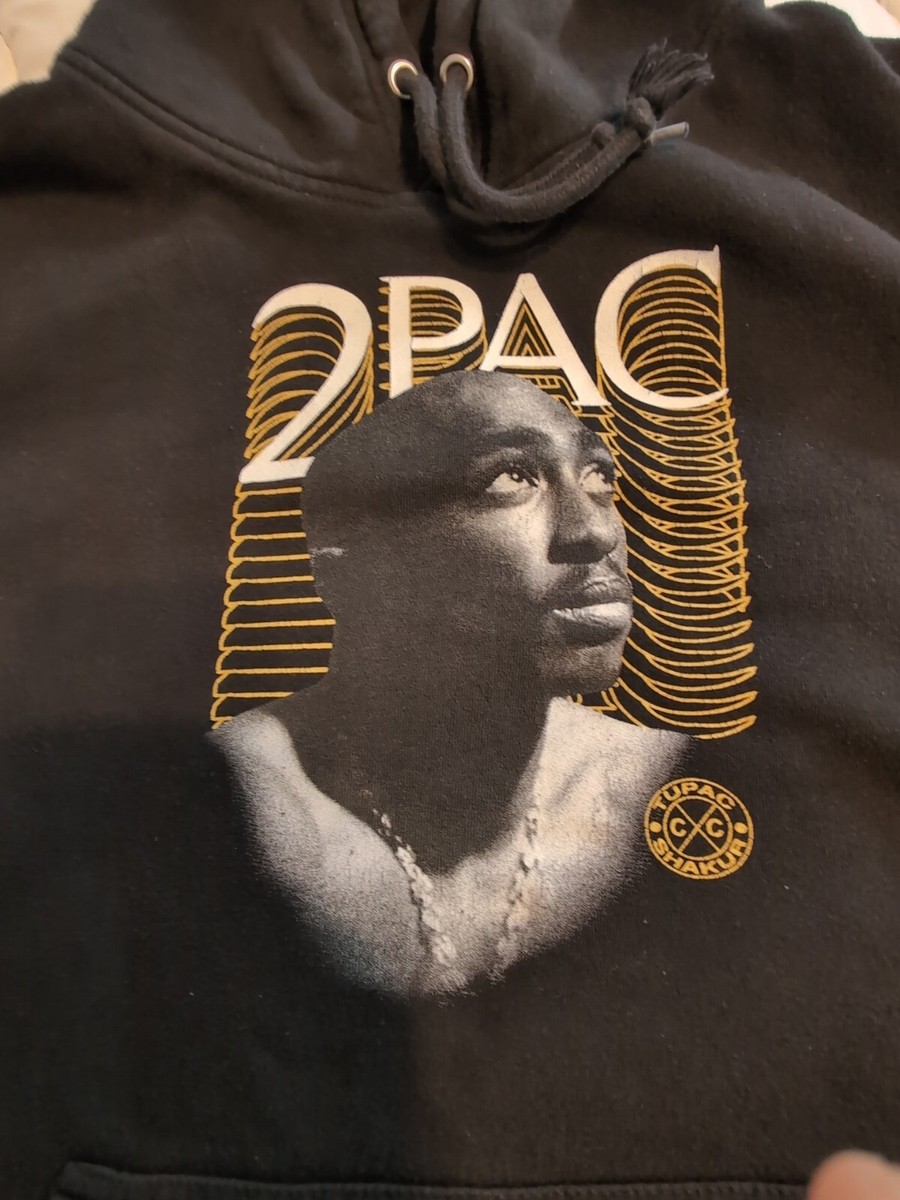 Cross Colours Men's Sweater Black Medium 2Pac Graphic TUPAC SHAKUR Hoodie XL