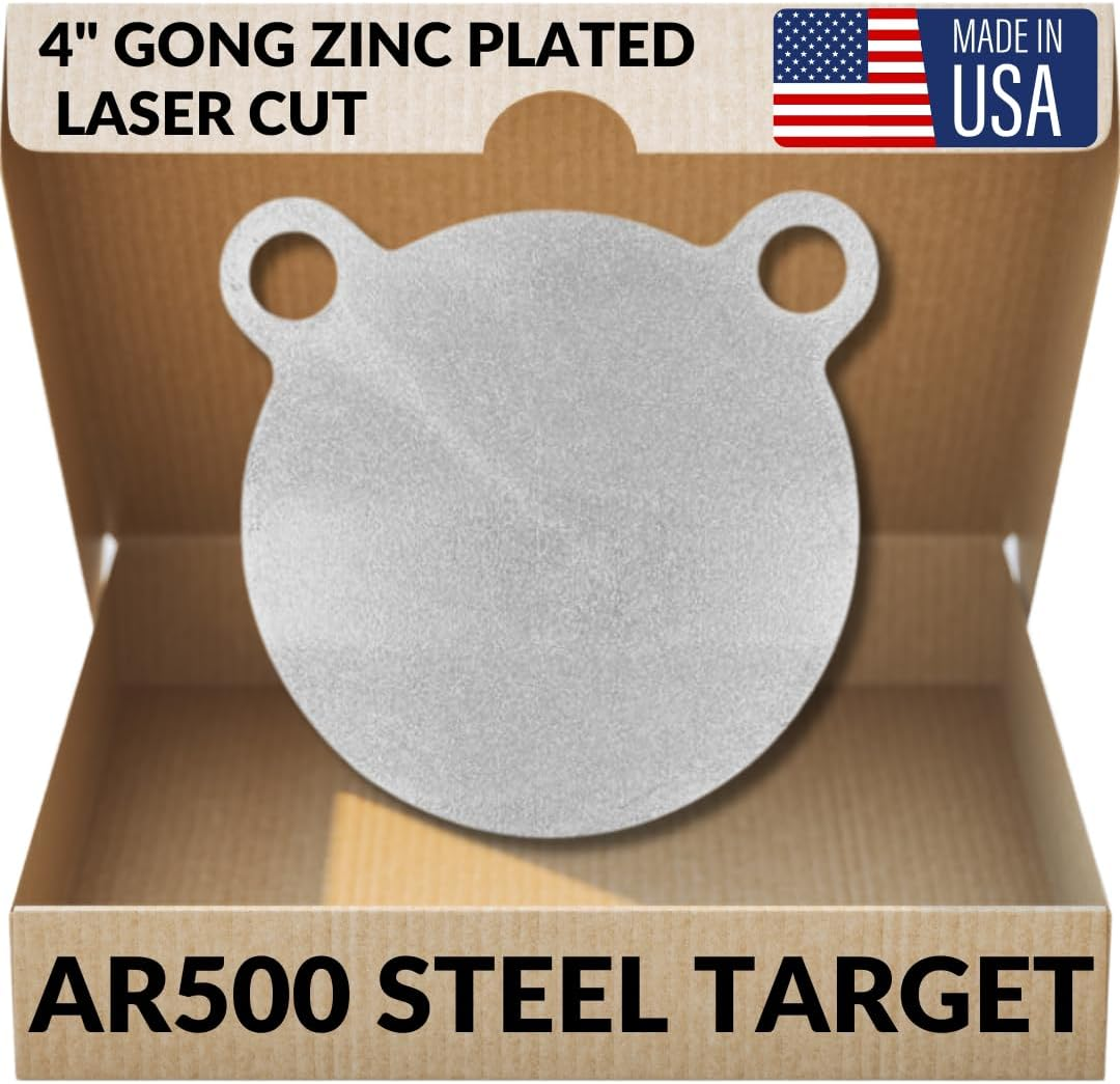 AR500 Steel Gong Target for Rifles – 1/2 Inch Thick, 4000 FPE Rated, Laser Cut for Precision