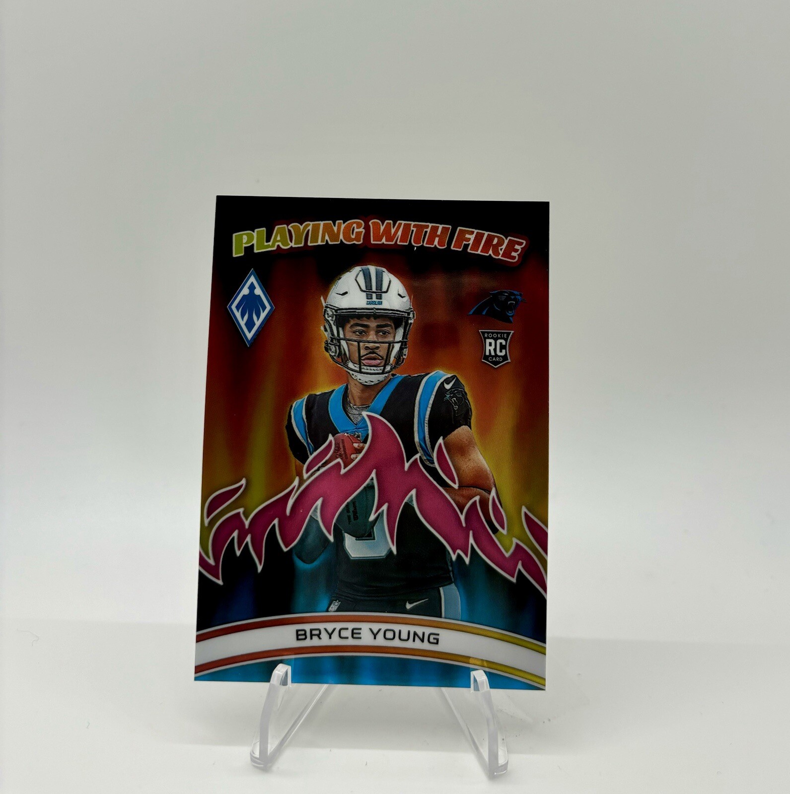 2023 Phoenix Football Bryce Young Playing With Fire Pink RC #/175 Panthers