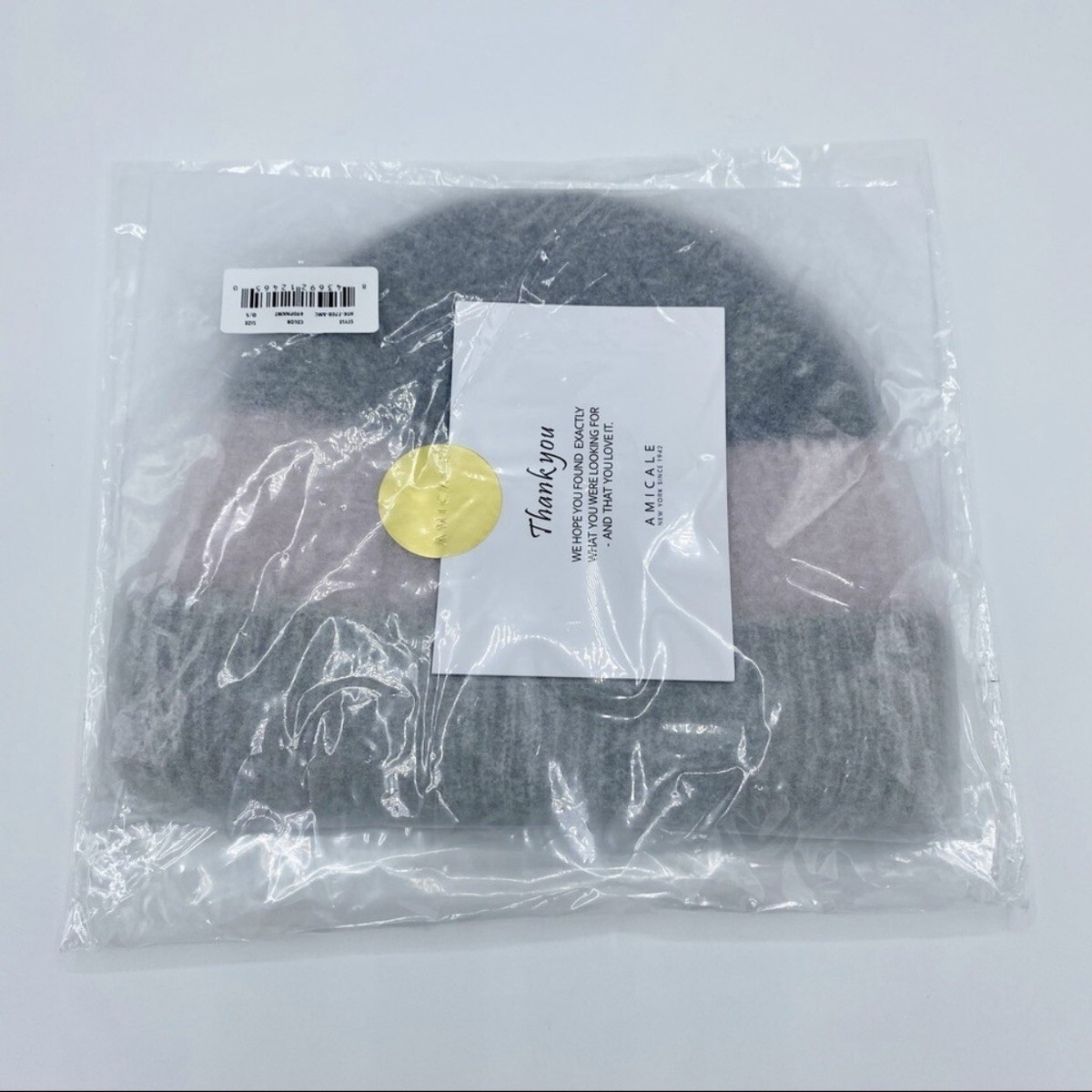 NWT Amicale Cashmere Chunky Cuff Colorblock Beanie | eBay display picture 3