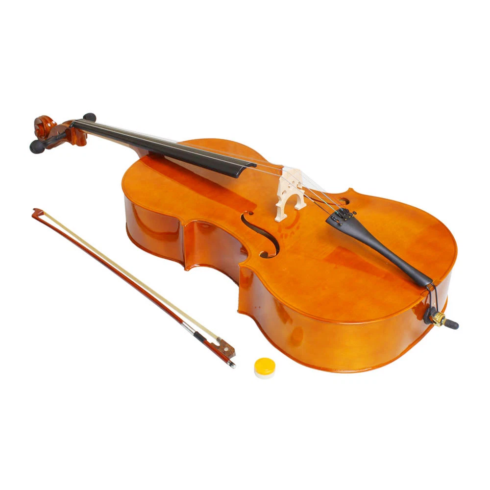 New 4 4 Full Size Natural Cello Wood Rosin Bridge Horse Tail Bow
