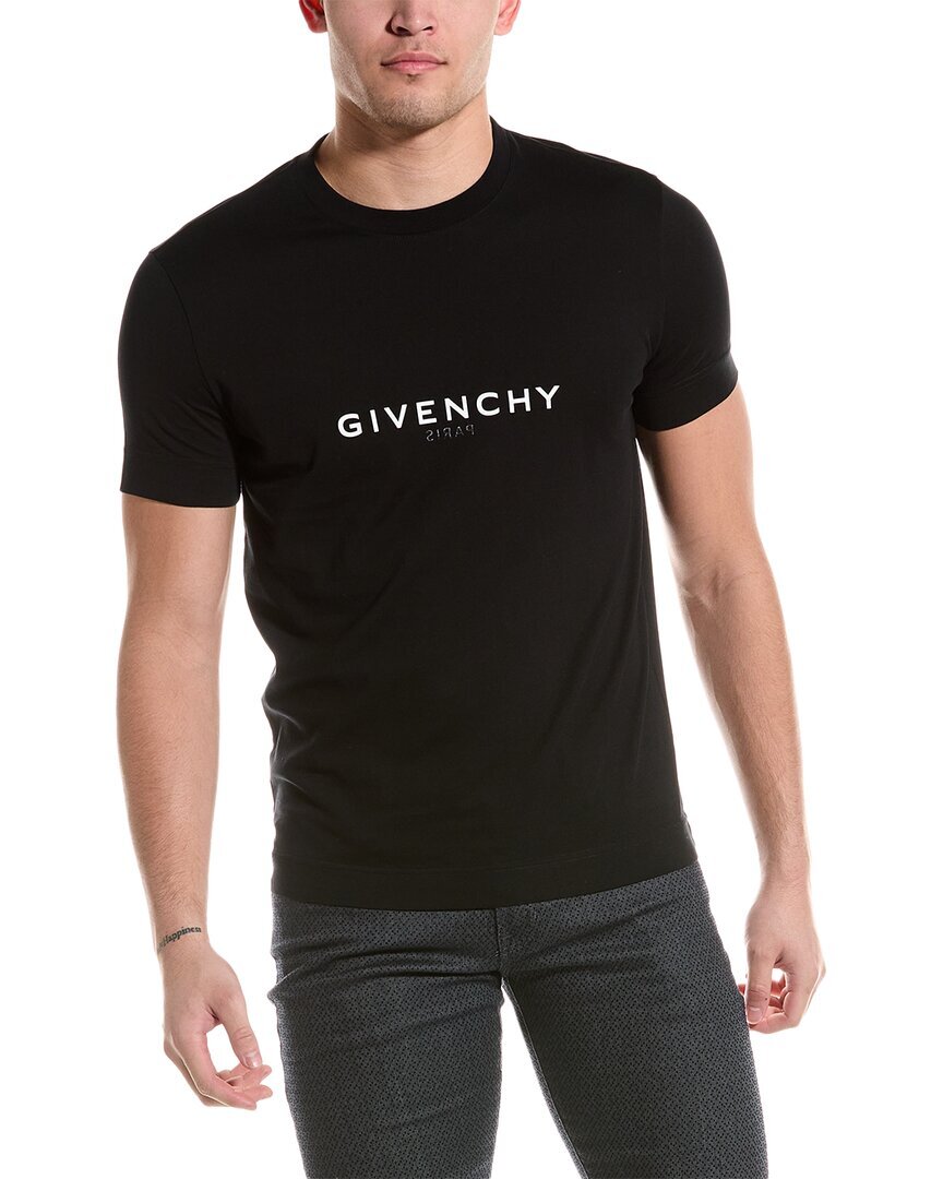Приталенная футболка с логотипом Givenchy Мужская черная M 79990₽