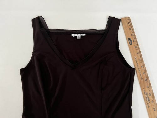 CAbi #839 Size M Black Stretch Sheer-Neckline Darts Tank Top 90s Y2K EUC - Picture 9 of 15