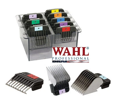 Wahl Stainless-Steel SNAP ON Blade Guide COMB 8pc SET*Fit KM2,KM5,KM10 Clipper