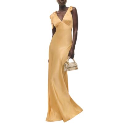 pernille silk dress Reformation Pernille Silk Tie-Strap Dress