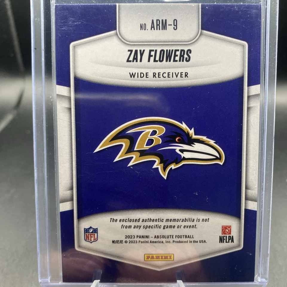 2023 Panini Absolute - Absolute Rookie Materials #ARM-9 Zay Flowers (MEM, RC) - Image 2 of 4