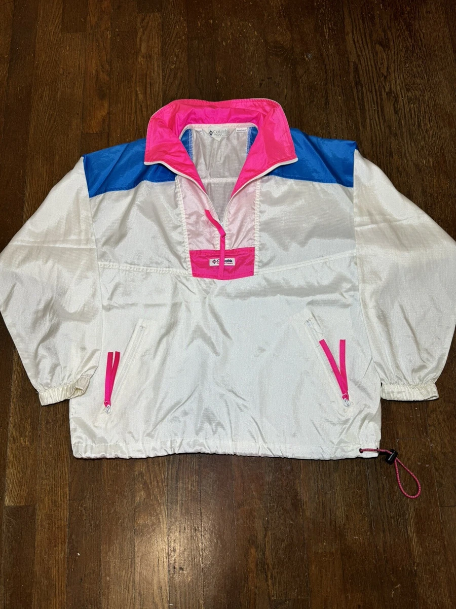 Veste Vintage Columbia Femme Années 90 - Taille M, Coupe-vent Avec Capuche Cachée