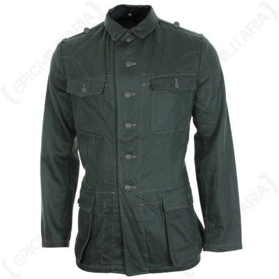 German Army Summer HBT DRILL JACKET All Sizes WW2 Repro Reed Green