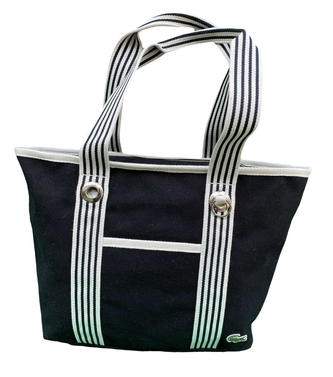 LACOSTE TOTE BAG Mini Canvas Vintage L68 Summer 9 Black B Grade
