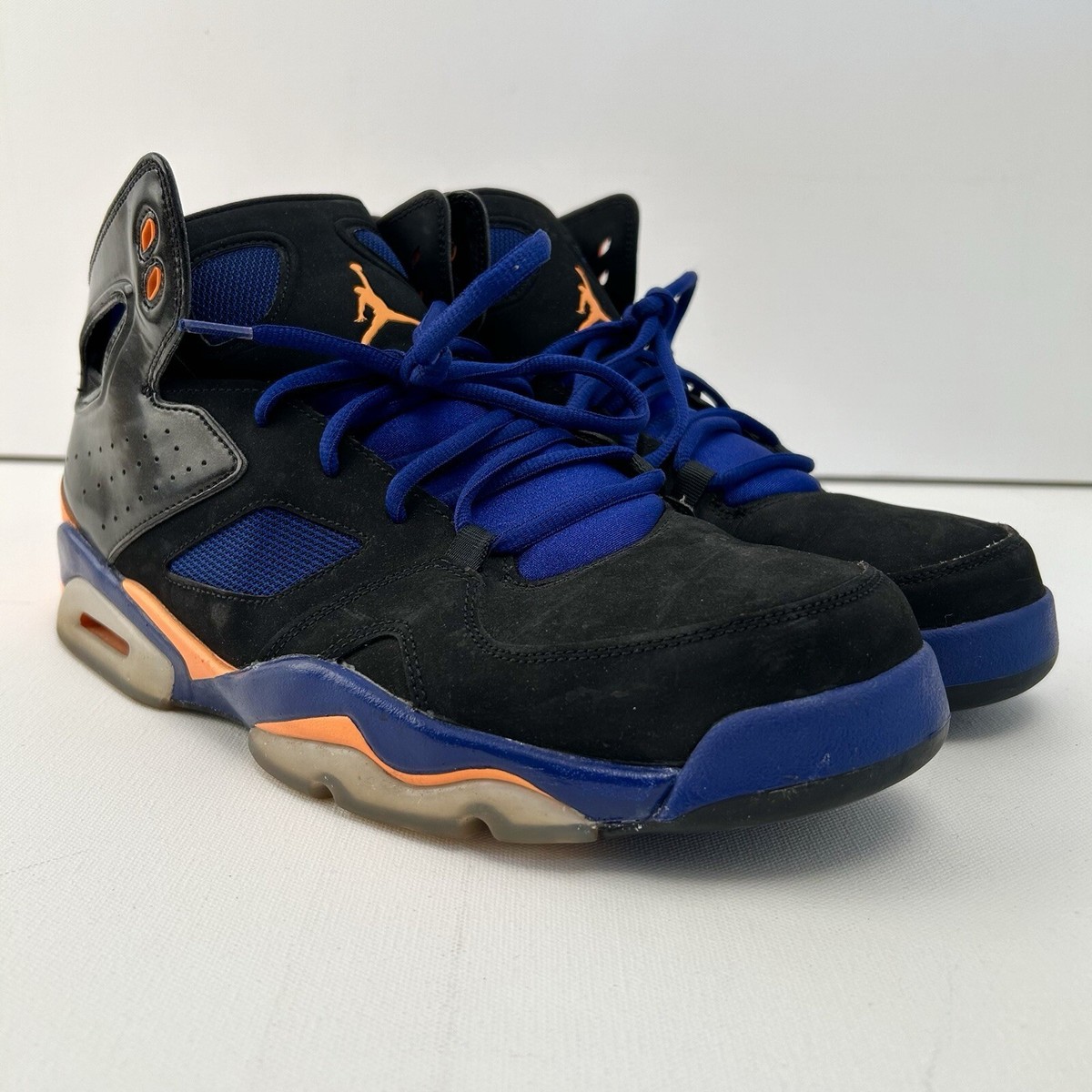 Air Jordan Flight Club Shoes Mens 12 Black Knicks Blue Sneakers