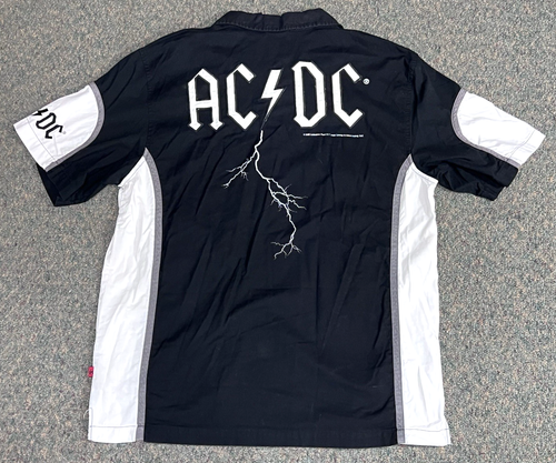 Vintage AC/DC Rockware Mechanic Shirt L Button Up Embroidered Logo ...