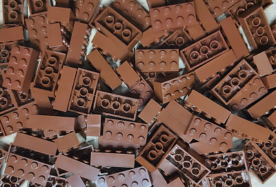 LEGO  100 Bausteine Steine bricks 2x4 rotbraun reddish brown 3001 4211201 NEU