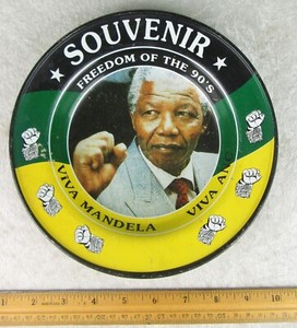 Nelson Mandela Inauguration Souvenir Tin Freedom of The 90's Viva ANC 8-1/2in D