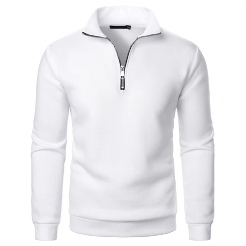 Herren Viertel Reißverschluss Pullover Slim Fit Leichter Stehkragen Langarm Sweater - Bild 6 von 43