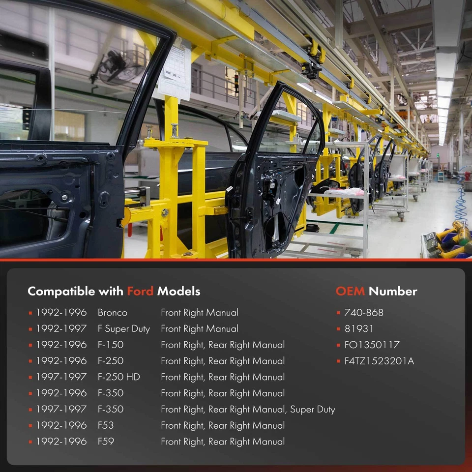 Regulador de ventana manual para Ford F Super Duty F150 F250 HD delantero o trasero izquierdo Foto 3 de 4