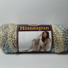 Lion Brands Homespun Yarn Tudor Cream Pink Blue 1 Skein Bulky