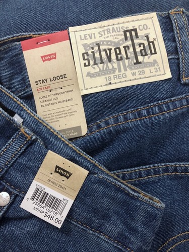 NWT Boys Levi's Silver Tab Stay Loose Skater Jeans -U Pick Color+Size- MSRP $48 - Picture 3 of 5