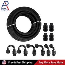 4AN 6AN 8AN 10AN Nylon PTFE Fuel Line Hose Fittings Kit E85 Braided 10FT 20FT