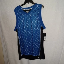 And1 Shirt Men's 2XL Blue Sleeveless Performance Basketball Shirt Blue Black (DN