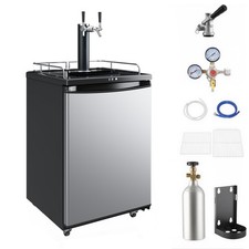 Dual Tap Kegerator 163L Beer Dispenser Keg Refrigerator 5.8 Cu Ft Stainless US