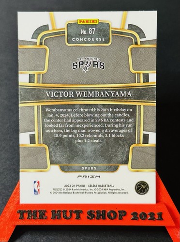 Victor Wembanyama 2023-24 Panini Select Tri-Color Prizm Rookie! #87 Spurs RC ROY - Picture 2 of 6