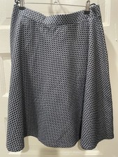 Talbots Navy Geometric Pattern A Line Skirt, Size 10