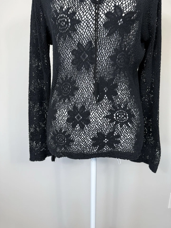 Suéter Vintage Xhilaration Tejido Abierto Hada Grunge Gótico Rocker Festival Boho M Foto 4 de 4