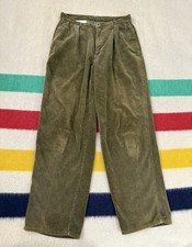 Vintage 90 Polo Ralph Lauren Wide Whale Andrew Corduroy Pants Olive Pleated