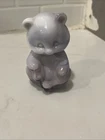 Vintage Fenton Amethyst Purple & Milk Glass Slag Sitting Bear Figurine 3.5”