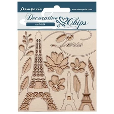 Stamperia Decorative Chips 5.5"X5.5"-Oh La La - Tour Eiffel