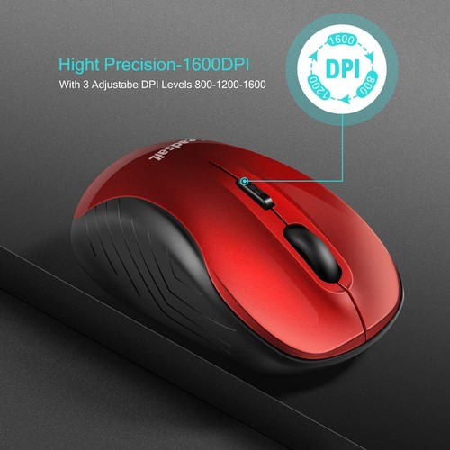 Wireless Silent Mouse 2.4G USB Mini 1600DPI for Laptop PC Mac Windows, Brand New - Picture 4 of 7
