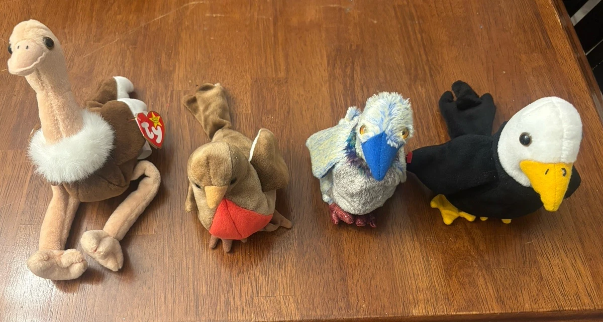 Ty, Stuffed Animal, Spike the Rhinoceros, Mint with tags  Set of 4 Zoo themed Ty Beanie Babies - (Stretch,Spike,Pouch, & Mel) display picture 1