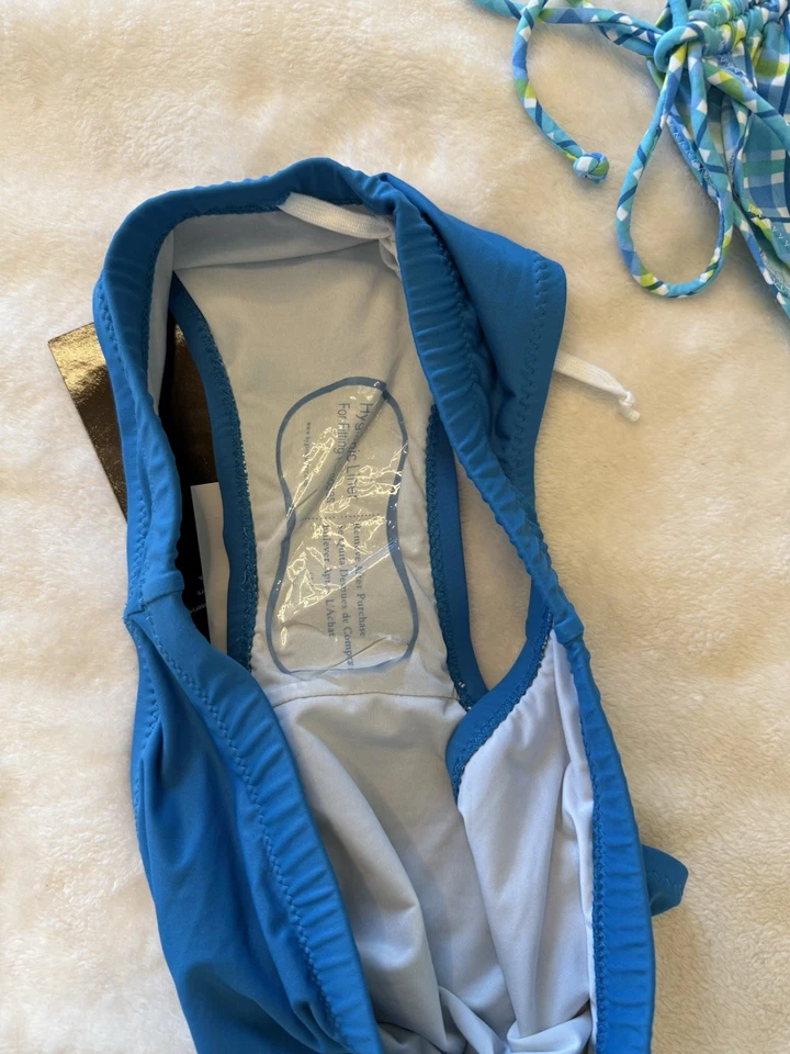 Juego Tankini TYR Talla 8 Nuevo Con Etiquetas Azul Cuadros Foto 3 de 4