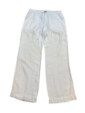 Lauren Ralph Lauren Womens White Linen Wide Leg Pants Size 4