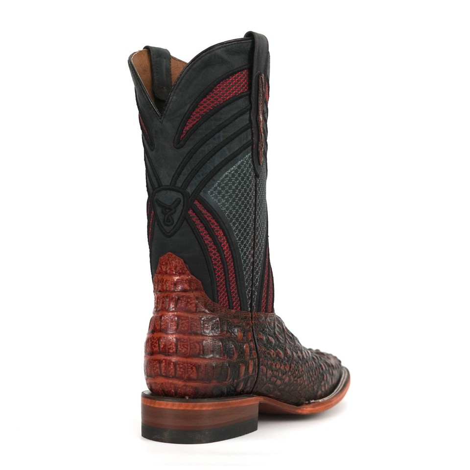 MEN'S ALLIGATOR PRINT NECK WESTERN STYLE RANCH COWBOY BOOTS SQUARE TOE ...