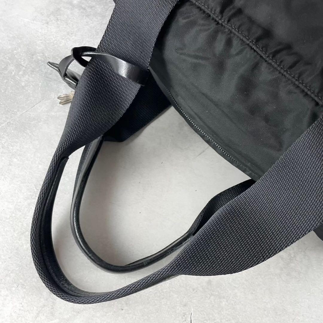 PRADA Boston Bag Triangle Logo Nylon Black with Lock thumbnail 6