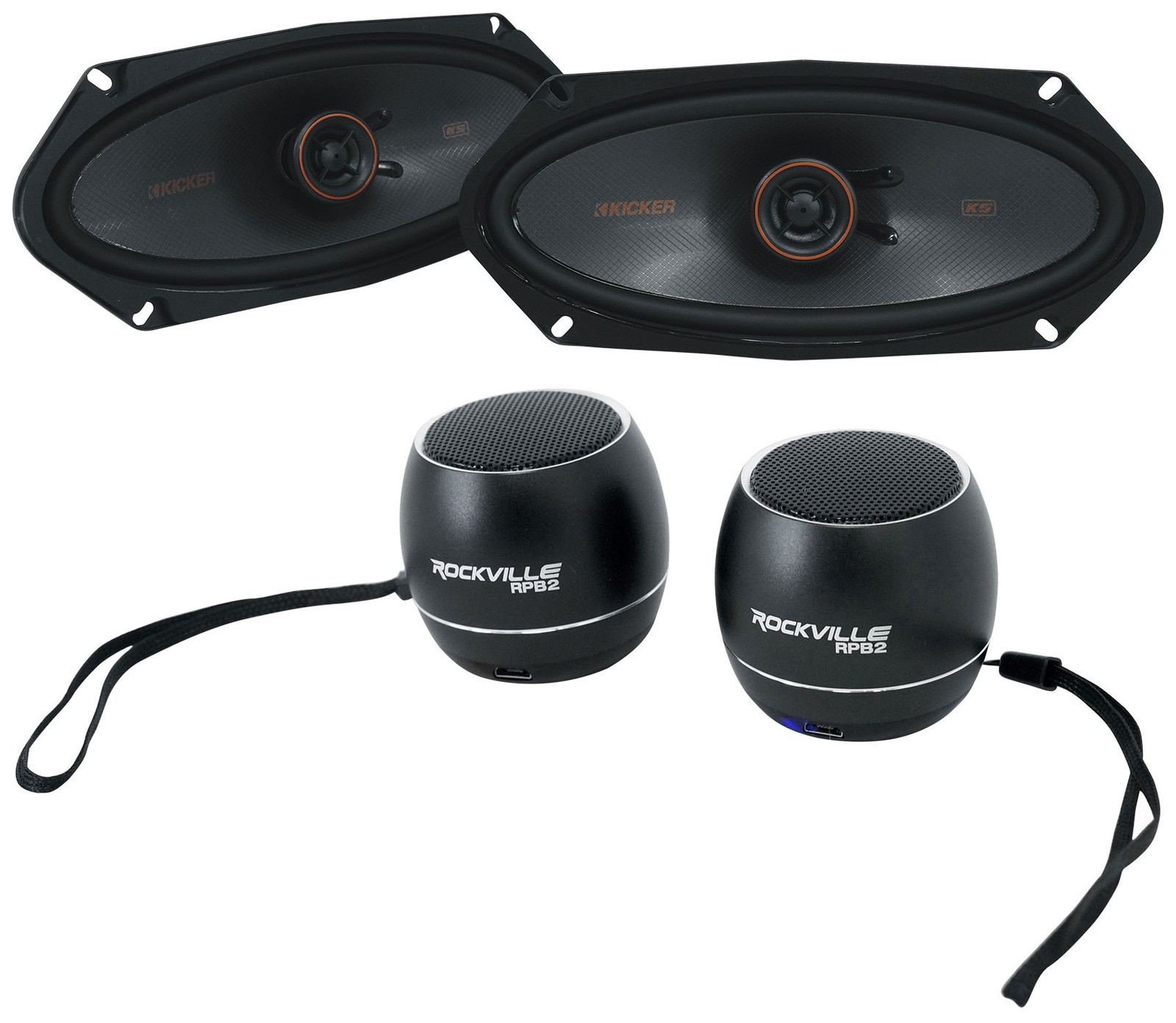 2 Автомобильные колонки Kicker 51KSC41004 4x10 75 Вт RMS Домашние колонки Bluetooth KSC41004 1699000₽