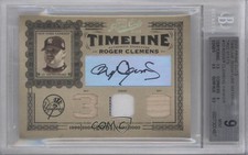 2005 Playoff Prime Cuts Timeline Custom Numbers 5/5 Roger Clemens BGS 9 Auto 1b0