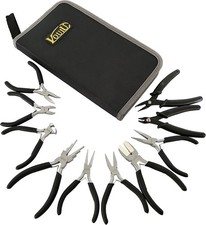 Jewelry Pliers Set 10 Pieces Beading Making Tools Pliers Kit with Non-Slip